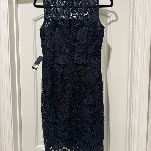 Adrianna Papell | Elegant Navy Lace Dress | Size: 2 | NWT - Picture 9 of 14